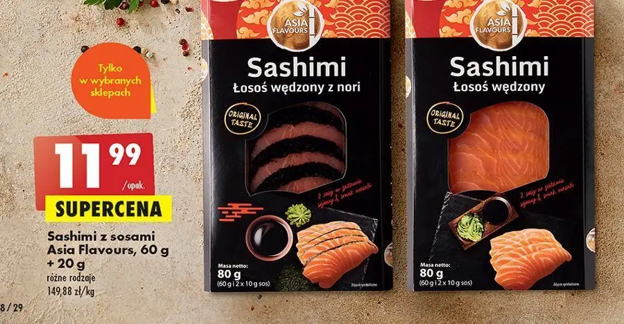 sashimi losos biedronka - Ile kosztuje łosoś surowy w Biedronce